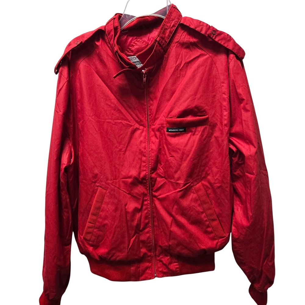 Members Only Vintage Iconic Racer Jacket Red Mens XL Bomber Coat
